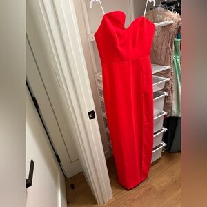 Amanda Uprichard Strapless Red Dress